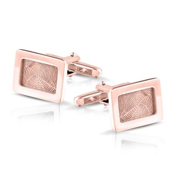 Rectangular Cufflinks with two identical Fingerprints