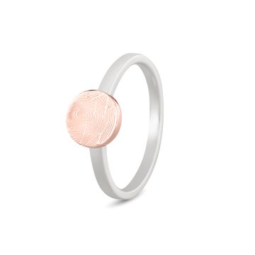 Bicolour Signet Disk Ring