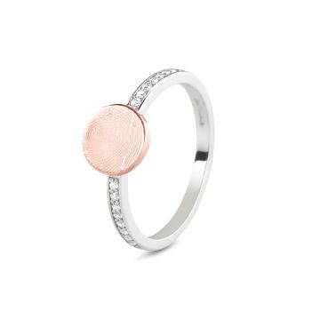 Gem Bicolour Disk Ring