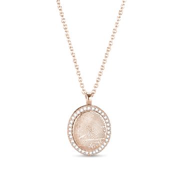Oval Engraving &amp; Ash Gem Pendant