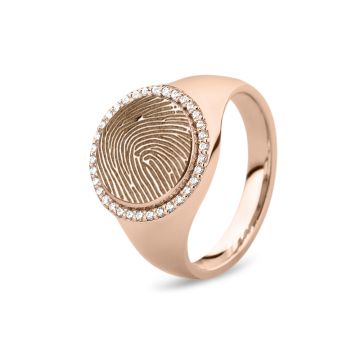 Round Signet &amp; Ash Ring