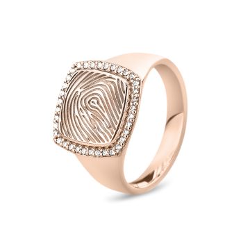 Square Signet &amp; Ash Ring