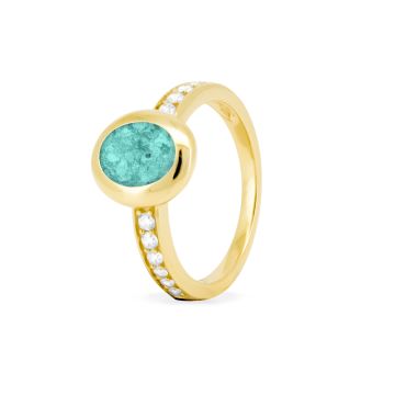 Oval Head Gem Ring Band