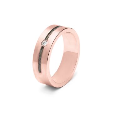 Double Groove Gem Ring