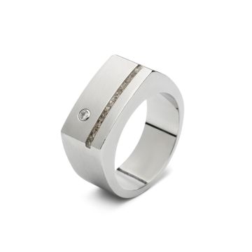 Stripe Gem Ring - Steel