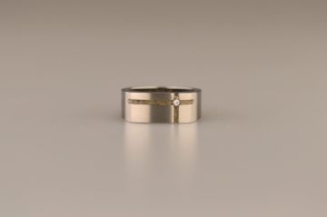 Cross Gem Ring - Steel
