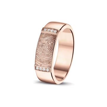 Fingerprint Gem Band Ring